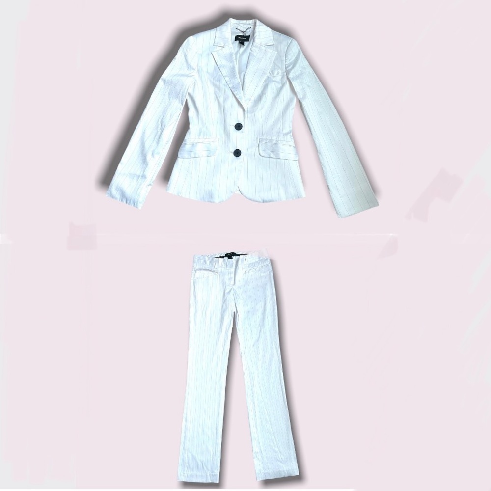 MNG white silk suit